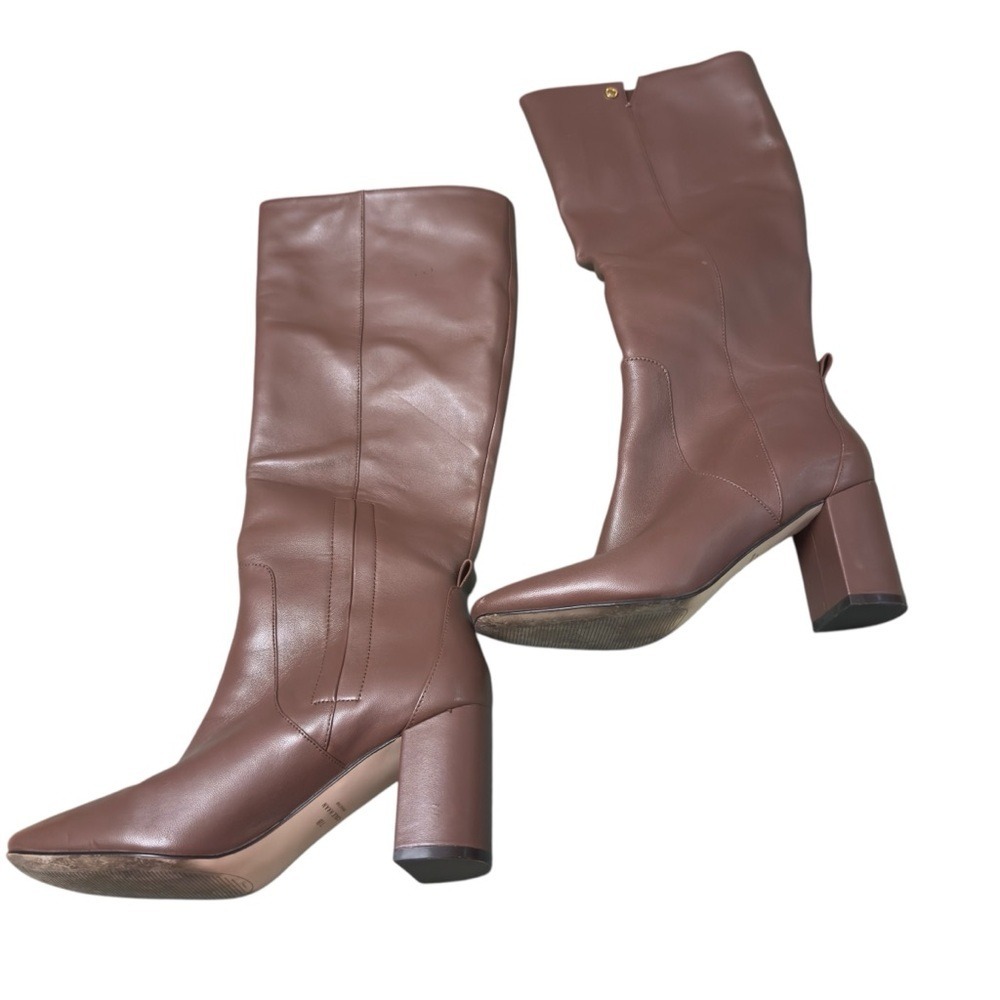 Cole Haan Knee High Leather Boots Women 7.5B Dusty Rose Luxe Heel EUC Designer - Picture 11 of 16